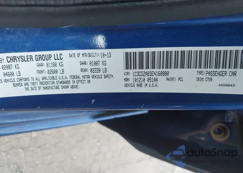 2014 Dodge Avenger Se from USA, damaged, VIN 1C3CDZAB3EN160880